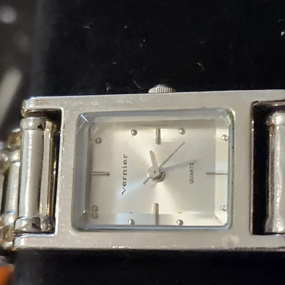 Vintage VERNIER Tank Watch Bike Chain Bracelet - Picture 3 of 8